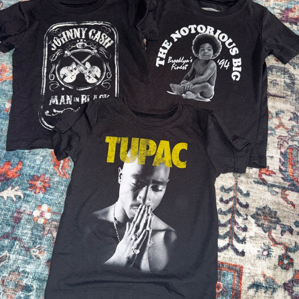 Kids Black Graphic T-Shirts Set